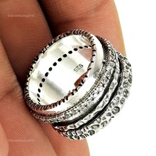 Noël Cadeau Affaire Solide Argent Zircone Pierre Précieuse Bague Solitaire US