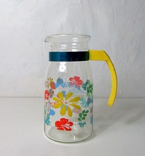 Carafe pichet en verre sérigraphié Vintage