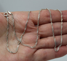 Ancien Collier Chaîne en Argent Massif 925 Maille Torsade Longueur 45 cm