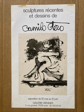 CAMILO OTERO - AFFICHE EXPOSITION 1978 - SCULPTURES ET DESSINS - GALERIE VIENER