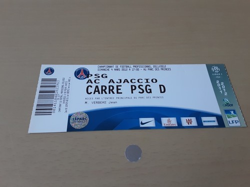 Ticket match psg - de, ajaccio