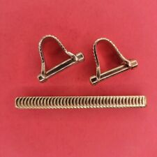 Boutons de manchette et pince à cravate plaqué or jaune 18k avec poinçon Oria