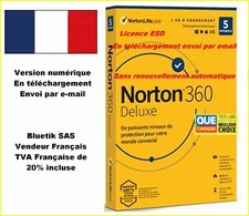 Sans CB - NORTON 360 DELUXE ESD 5 Appareils 5APP 1 AN 50GB CLOUD par email