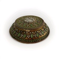 Boite, Poudrier rond. Laiton