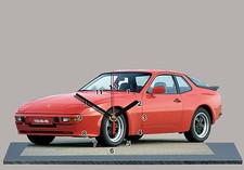 PORSCHE 944 ROUGE-05 en horloge miniature