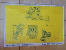 Affiche éclaté mecanique moteur boite train avant SIMCA 1307 1308 1100 ti