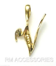 V Letter Charm Cursive Initial