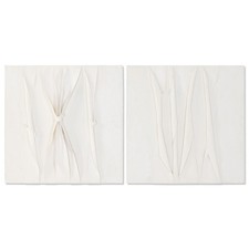 Toile Home ESPRIT Blanc Abstrait Scandinave 60 x 3,5 x 60 cm [2 Unités]