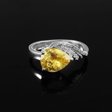 Bague Saphir Jaune Poire