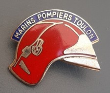 PINS émail MARINS POMPIERS TOULON numéroté Marine 1990 casque Gallet ORIGINAL