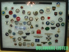 ✅ Mixed Lot of 75+ US Military NAVY Hat/Shirt Pin Pins Collection Few Rare +Case