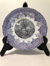 Gien - Série "La chasse au cerf" Assiette en faïence fine. XIXe s. N°7