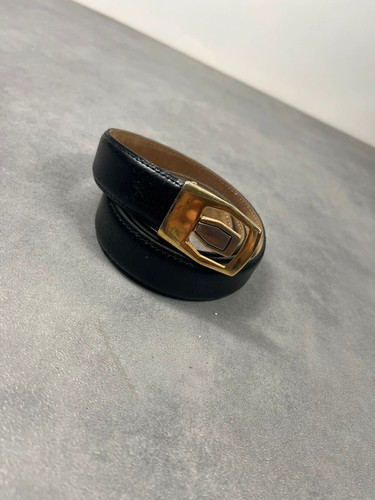 Ceinture cuir noir vintage - , y2k