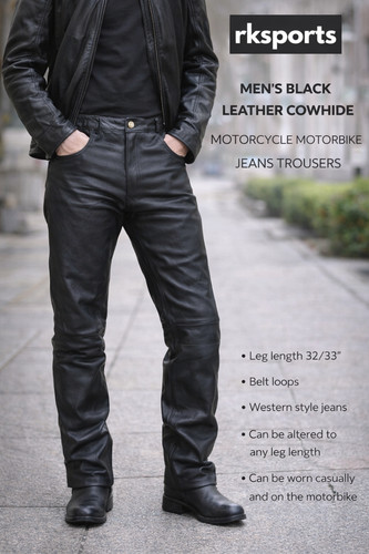 Jeans cuir noir - jeans, homme
