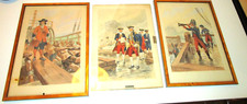 3 LITHOGRAPHIES MARINES REHAUSSEES PAR MAURICE TOUSSAINT NAPOLEON ESCLAVAGISME