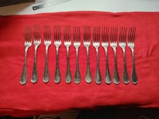 12 FOURCHETTES COUVERTS CHRISTOFLE metal argenté modele RUBANS Croisés de 1907