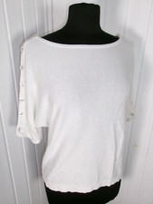 Pull maille blanc manches 3/4  boutons le long des bras COP COPINE  S 36/38