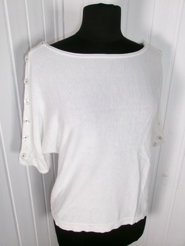 Pull maille blanc manches - , 3/4