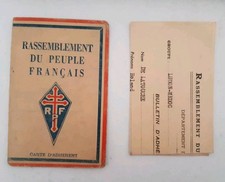 Carte Adhérent + bulletin adhésion RPF 1947 