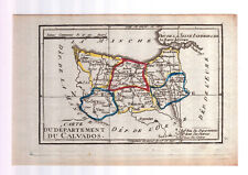 Carte Géographique XVIIIe Département Du Calvados 1793 Révolution Française