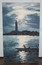 Tableau Peinture sur panneau  signé Thérèse Henry : Nocturne N°775