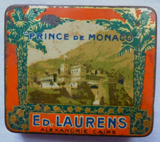 PETITE BOITE ANCIENNE PUB. PRINCE DE MONACO ED. LAURENS CIGARETTES BAISSE PRIX