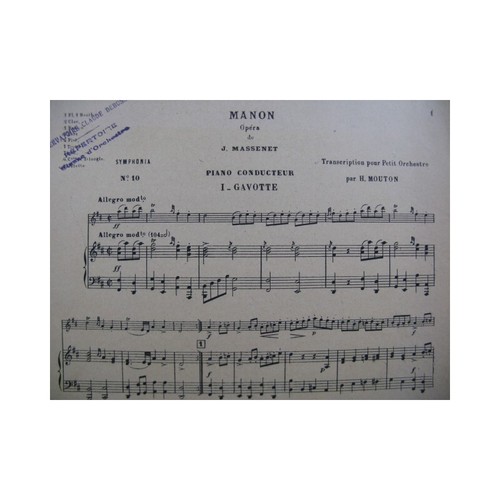 Massenet jules manon gavotte - massenet,