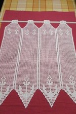  🌷rideaux réalisés au crochet en coton blanc modèle *la marine*54 cm /63cm 🌺