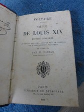ancien livre Voltaire siecle de Louis XIV Delagrave 1878 vintage collection