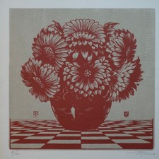 PELLENS EDUARD( 1872-1947)-BOIS ORIGINAL-SIGNÉ, NUMEROTE-TIMBRE SEC SGBO-C.1930