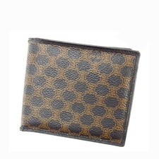 Portefeuille CELINE à deux volets cuir noir marron compact vintage unisexe