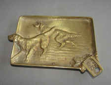 Ancien Cendrier En Bronze Doré Décor De Chien Chasse  tbe setter ashtray bronze