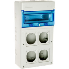 1311pv4 Coffret étanche Ip65 Pour 4 Prises électriques à Composer - 11 Modules -