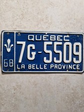 Plaque d'immatriculation Canadienne Québec License Plate