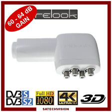 LNB Quad Relook EasyConnect RE-QD1EC 0.1 dB Gain 60-64 dB Tête 4 Sorties HD  3D