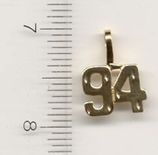 14KT Plaqué Or Numéro 94 "