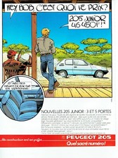Publicité Advertising 099 1987  Peugeot 205 Junior  sacré numéro 3& 5 portes