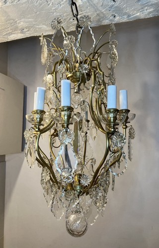 Lustre cage pampilles - cage,