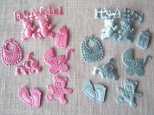 LOT (5 à 7) APPLIQUE EMBELLISSEMENT DÉCORATION BÉBÉ - Naissance Baptême carterie