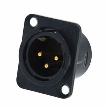 Lot de 10 Embases XLR  Neutrik mâle, NC3MD-LX-B Noires