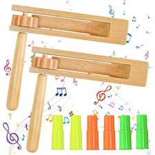 2 Pcs Crécelle en Bois et 6