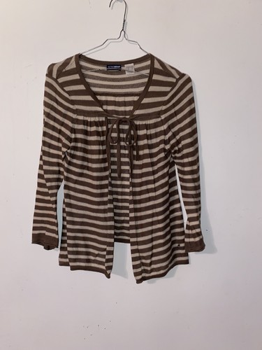 Gilet fin rayé marron - , beige