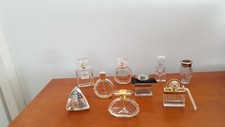 LOT 9 FLACONS PARFUM VIDES. CHLOE. VAN CLEEF. C KLEIN. R LAUREN.CHANEL.REPETTO.