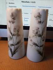 Paire de  vase  en opaline - H