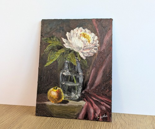 Peinture fleur pivoine - peinture, de