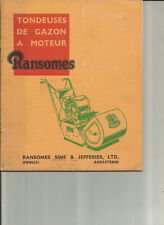 RANSOMES TONDEUSES GAZON MOTEUR - 1950 ? FRENCH / catalogue brochure dépliant