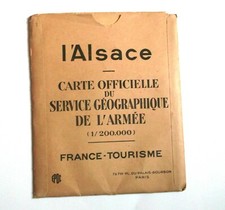 Ancienne carte service géographique armée Alsace offert par Moto Naphta - 1929