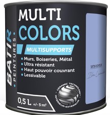 Peinture multi supports bleu lavande satin soyeux 0.5L murs bois métal BATIR