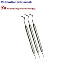 Set de 3 RESTAURATION Dentaires INSTRUMENT À COMPOSITE Spatules Heidemann fig.1