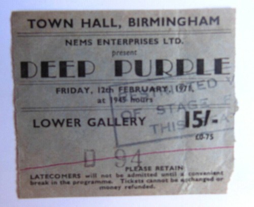 Deep purple ticket - ticket,